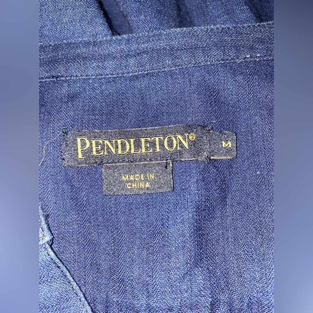 Pendleton Denim Cotton Shirt Cowgirl Country Outdoor Work Chore Women M - Picture 3 of 9